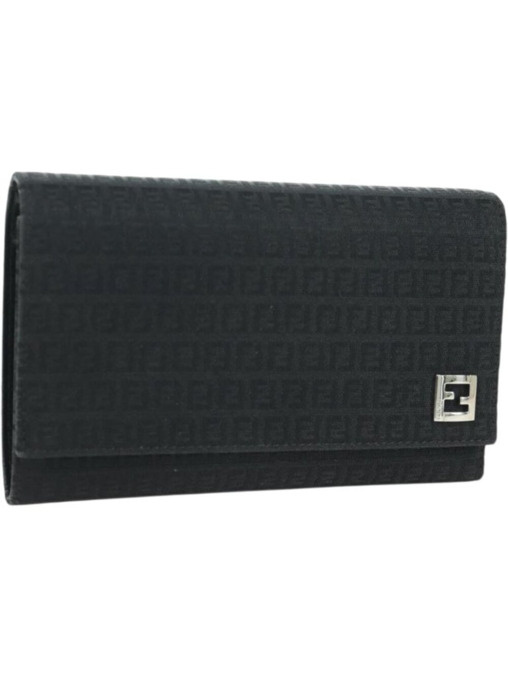 FENDI Zucchino Canvas Trifold Wallet Black